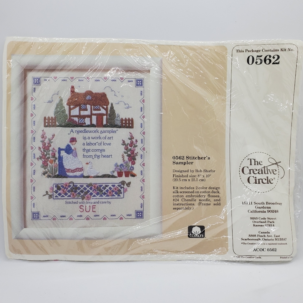 Creative Circle Crewel Embroidery Kit 0562 Stitchers Sampler Vintage 1989